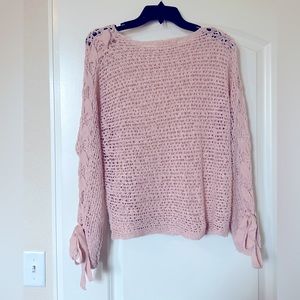 Pink Women’s Large Rewind knitted sweater with ties